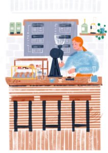 Barista preparing a coffee